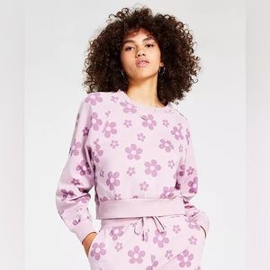 (XS:NWT) $36|Rebellious One Junior's Daisy Floral Sweater, Lilac
